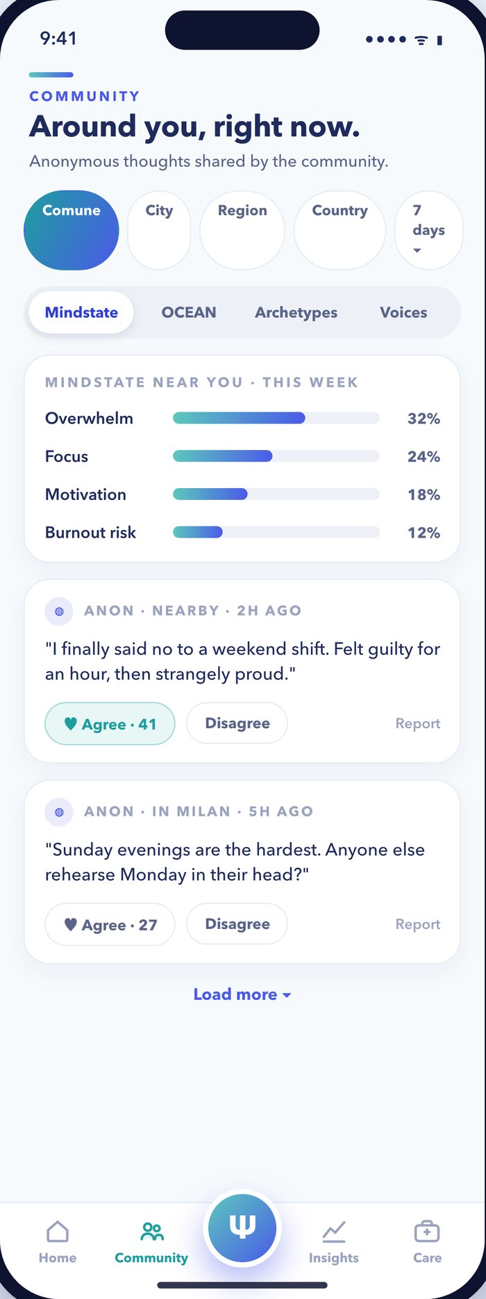 WeSelf app — community patterns and voices
